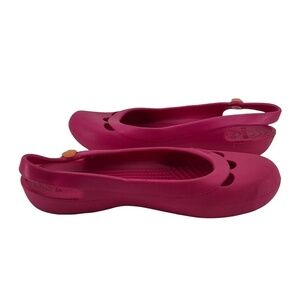 Crocs Raspberry Pink Jayna Slingback Flats Size 6 Women's